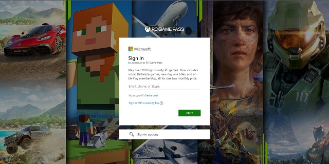 గేమ్పాస్ కోసం సైన్ ఇన్ చేయండి